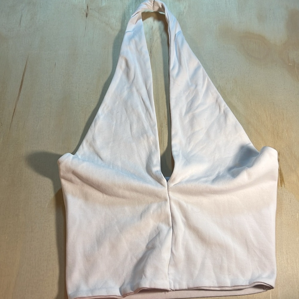 Zara Cowell Neck Open Back Crop Halter Sz M - Picture 2 of 5